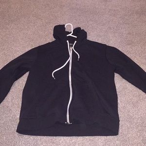 forever 21 black zip up jacket hooded Large